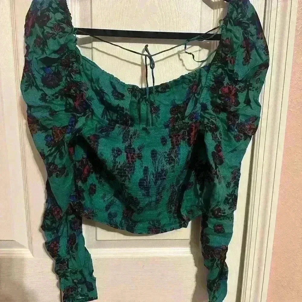 Free People Hilary Printed Top NWT Size L MSRP $98 - Picture 7 of 8